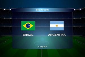 brasilien vs argentinien fußball anzeigetafel vektor
