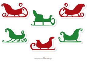 Santa sleigh vector pack 2