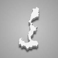 3d isometrisk karta över ilocos är en region i Filippinerna, vektor