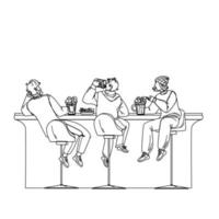 männer trinken bier und sprechen im alkoholbarvektor vektor