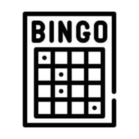 Bingo-Kartenlinie Symbolvektor isolierte Illustration vektor