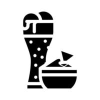 Nachos-Snack und Bier-Glyphen-Symbol-Vektor-Illustration vektor