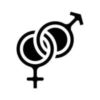 Geschlechtszeichen zusammen Glyphen-Symbol-Vektor-Illustration vektor