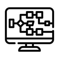 elektrische schaltung computerbildschirm linie symbol vektor illustration