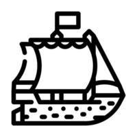 Schiff Piratenlinie Symbol Vektor Illustration