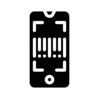 Barcode-Scanner-Anwendung Glyphen-Symbol-Vektor-Illustration vektor