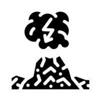 schmutziges Gewitter Glyphe Symbol Vektor Illustration schwarz