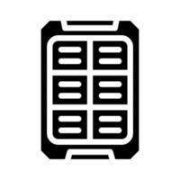 Solarbatterie-Gadget-Glyphen-Symbol-Vektorillustration vektor