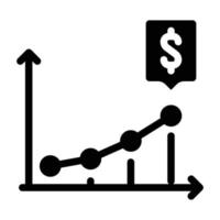 wachsende Einnahmen Infografik Glyphen-Symbol-Vektor-Illustration vektor