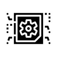 Mikrochip Glyph Symbol Vektor Illustration Zeichen