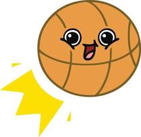 Retro- Cartoon-Basketball in flacher Farbe vektor