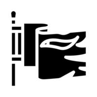 Flagge Pirat Glyphe Symbol Vektor Illustration