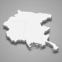 3D-karta region i Italien vektor