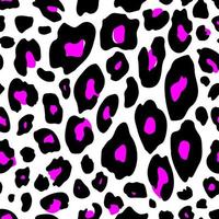 nahtloses muster mit leopardenmuster. schwarze und rosa Neonfarben. Vintage-Tierdruck aus den 80er-90er Jahren. Vektor-Illustration. vektor