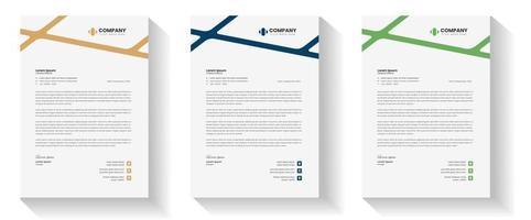 Corporate Modern Business Briefkopf Designvorlage mit gelber, blauer und grüner Farbe. moderne Briefkopf-Designvorlage für Ihr Projekt. Briefkopf, Briefkopf, Geschäftsbriefkopf-Design. vektor