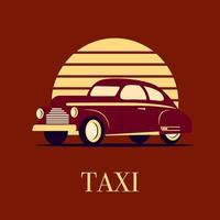 taxi bil tecken ikon på vinröd bakgrund. vektor