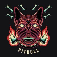 pit bull ben eld vektorillustration vektor