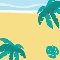 Sommerhintergrund mit Kokospalme, Palme, am Strand vektor