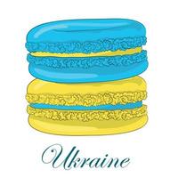 macaron-flagge gezeichnet in den farben der flagge der ukraine. gelb und blau. vektor