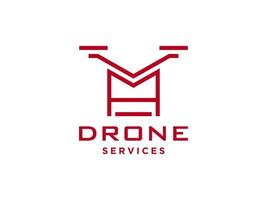 Schreiben Sie ein Drohnen-Logo-Vorlagen-Vektorsymbol. Fotografie-Drohne-Vektor. Quad-Copter-Vektorsymbol vektor