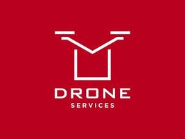 bokstaven u drone logotyp mall vektor ikon. fotografi drönare vektor. quad copter vektor ikon