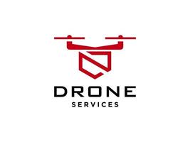 bokstaven n drone logotyp mall vektor ikon. fotografi drönare vektor. quad copter vektor ikon