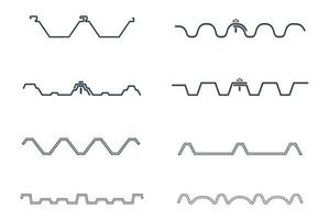 avsnitt av takplåt Ikonuppsättning, vektorillustration vektor
