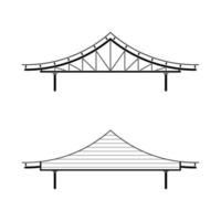 Dach für den Eingang im asiatischen Stil isoliert auf weißem Hintergrund, Vektorillustration vektor