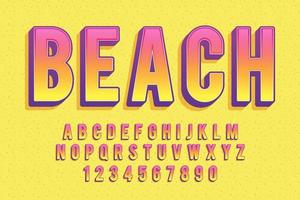 dekorativa stranden teckensnitt och alfabetet vektor