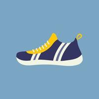 Sneaker isoliert. bunte sportschuhe mit streifen. Schuhe für Fitness und tägliche Aktivität. flache Objektvektorillustration vektor