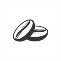 Kaffeebohnen-Symbol. Kaffeebohne-Vektor-Illustration. Kaffeesymbol und Zeichen. Kaffeebohnen-Logo vektor