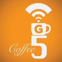 Logo Kaffee 5 g Symbolvektorillustration. vektor