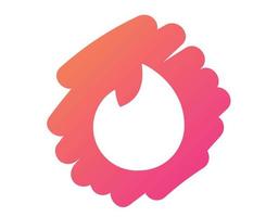 tinder sociala medier ikon symbol designelement vektorillustration vektor