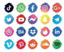Sammlung Social Media Symbol abstrakte Logo-Design-Vektor-Illustration vektor