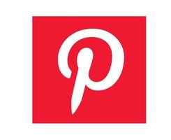 Pinterest Social Media Symbol Symbol Element Vektor Illustration