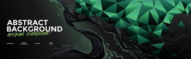 schwarzer und grüner abstrakter hintergrund mit diamantelementen vektor