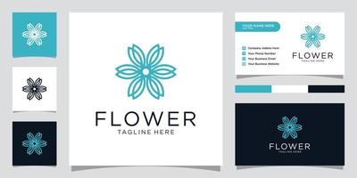 Blumen-Mono-Line-Luxus-Logo-Design-Konzept. vektor