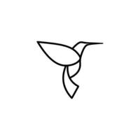 enkel hummingbird linje logotyp ikon design vektorillustration. vektor