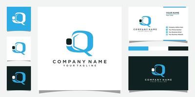 iq eller qi bokstav logo design vektor och visitkort