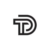 td- oder dt-Buchstaben-Logo-Design-Vektor vektor