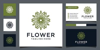 Blumen-Mono-Linie Luxus-Logo-Design-Vektor-Vorlage. vektor