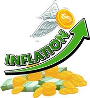 inflation med grön pil går upp vektor