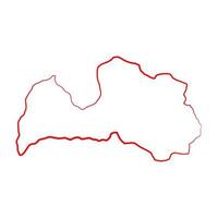 Lettland karta illustrerad på en vit bakgrund vektor