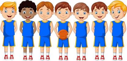 Cartoon-Basketball-Kinderteam in Uniform vektor