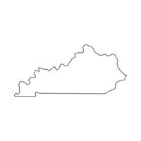 Kentucky-Karte auf weißem Hintergrund dargestellt vektor