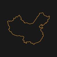 Kina karta på vit bakgrund vektor