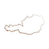 Österreich-Karte auf weißem Hintergrund vektor