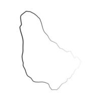 Barbados karta på vit bakgrund vektor