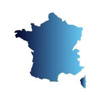 Frankreich-Karte auf weißem Hintergrund vektor