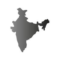 Indien-Karte auf weißem Hintergrund dargestellt vektor